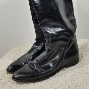 Vintage Leather Black Knee High Boots Sz. 9